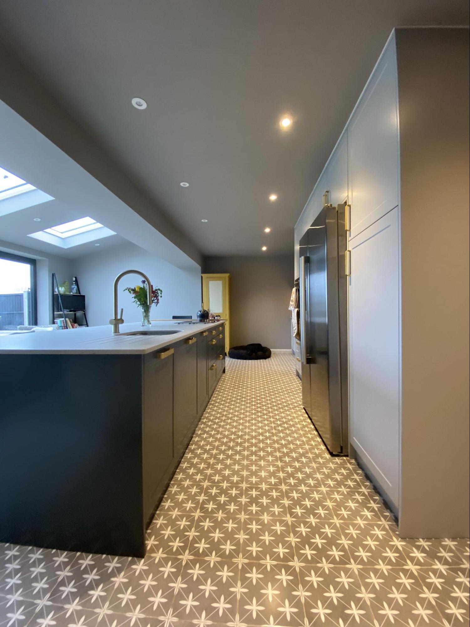 Kitchen flooring and cabinet details